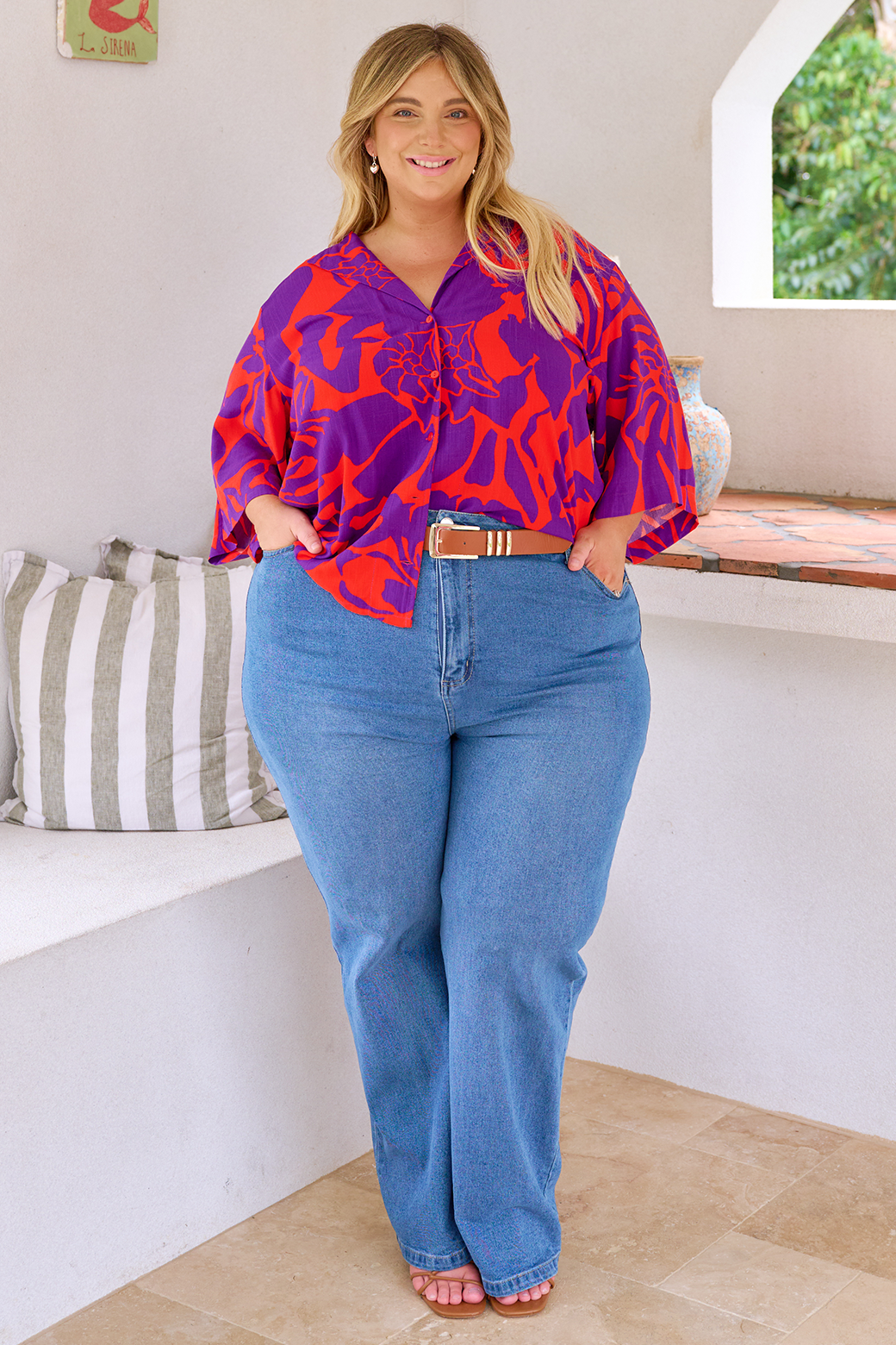 Final Sale | Roxy Shirt Maya Print Purple