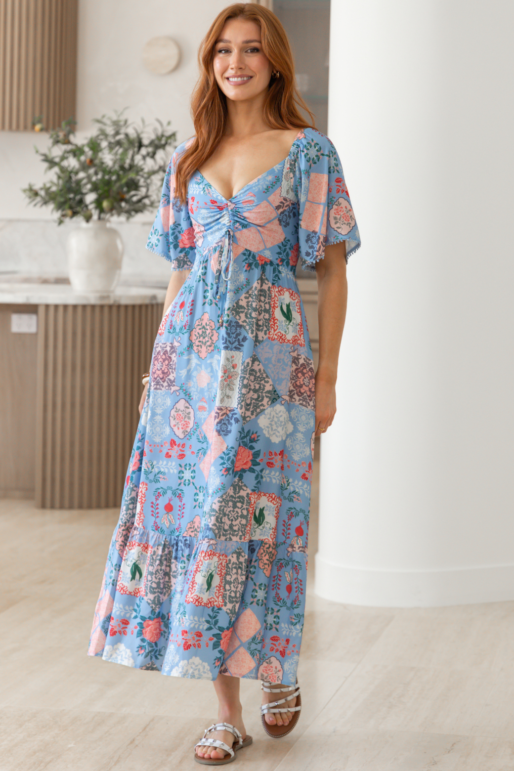 Renee Maxi Dress Antoinette Print Blue