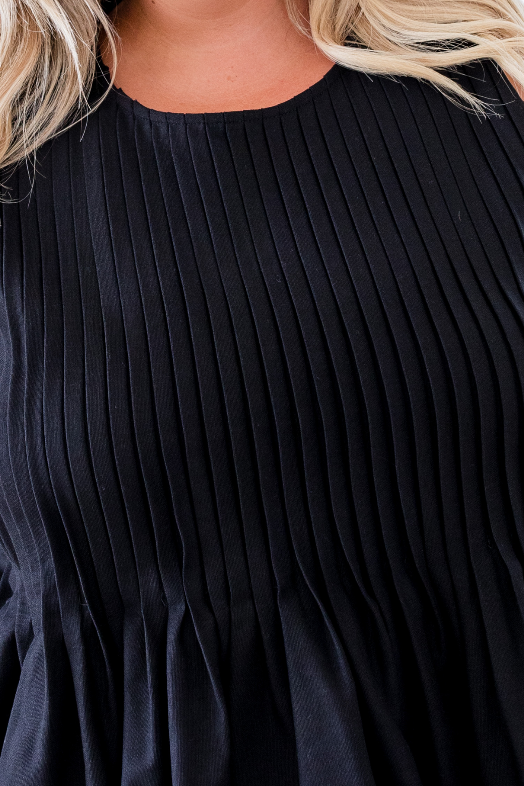 Ruby Pleated Shell Top Black