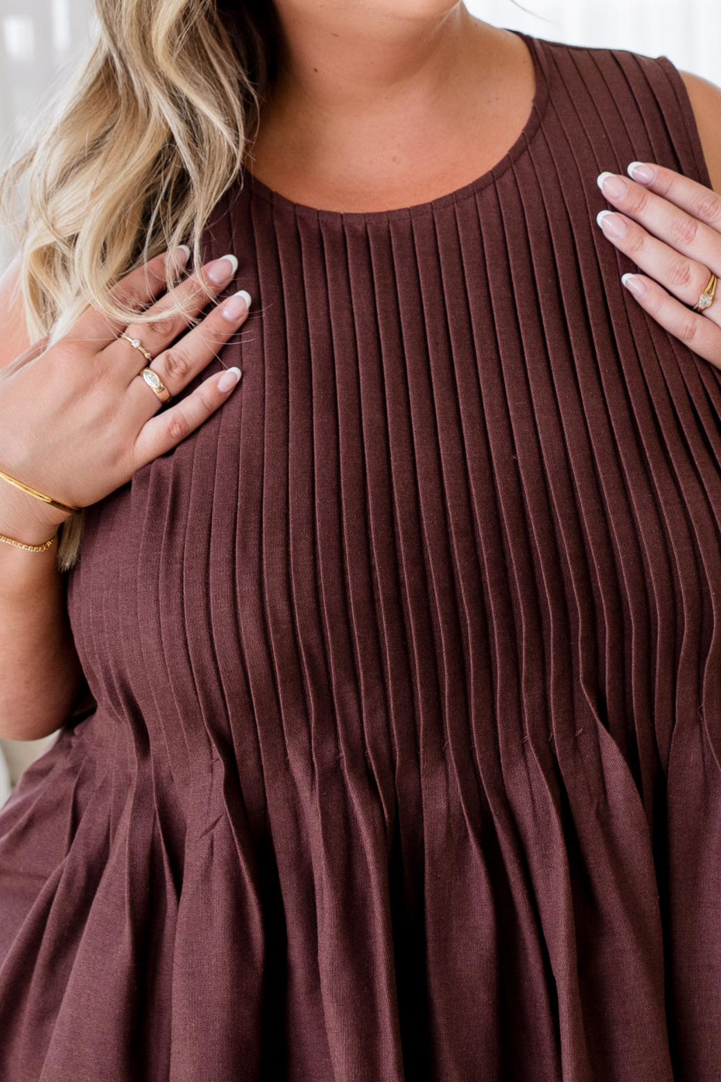 Ruby Pleated Shell Top Dark Chocolate