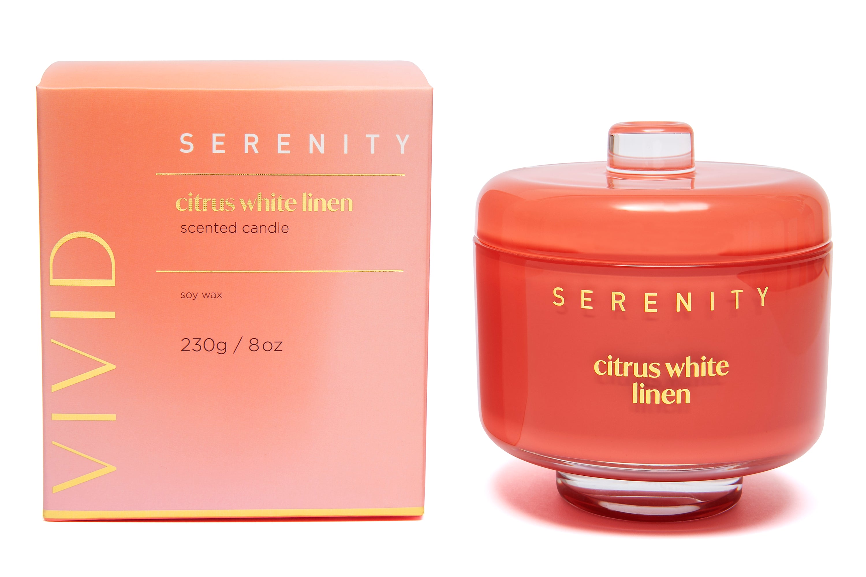 Home Fragrance Co Vivid Candle Citrus & White Linen 230g