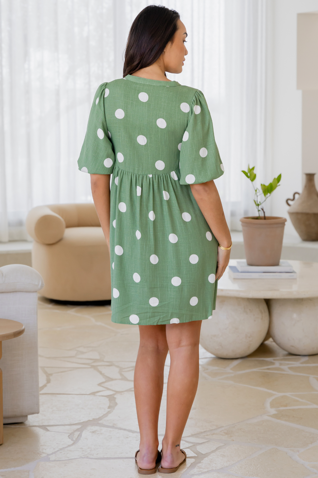 Louie Dress Sage Spot