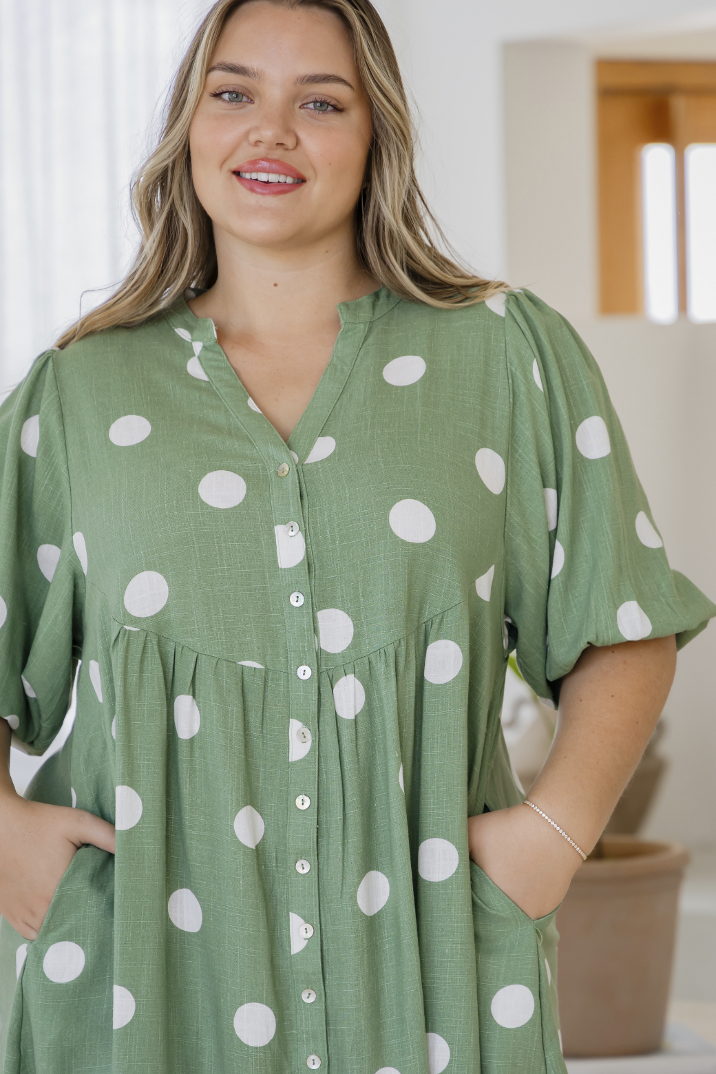 Louie Dress Sage Spot