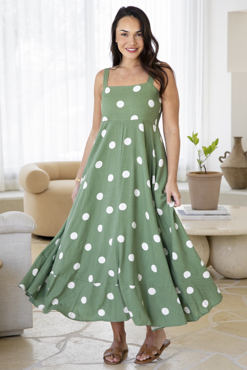 Final Sale | Primrose Maxi Dress Sage Spot