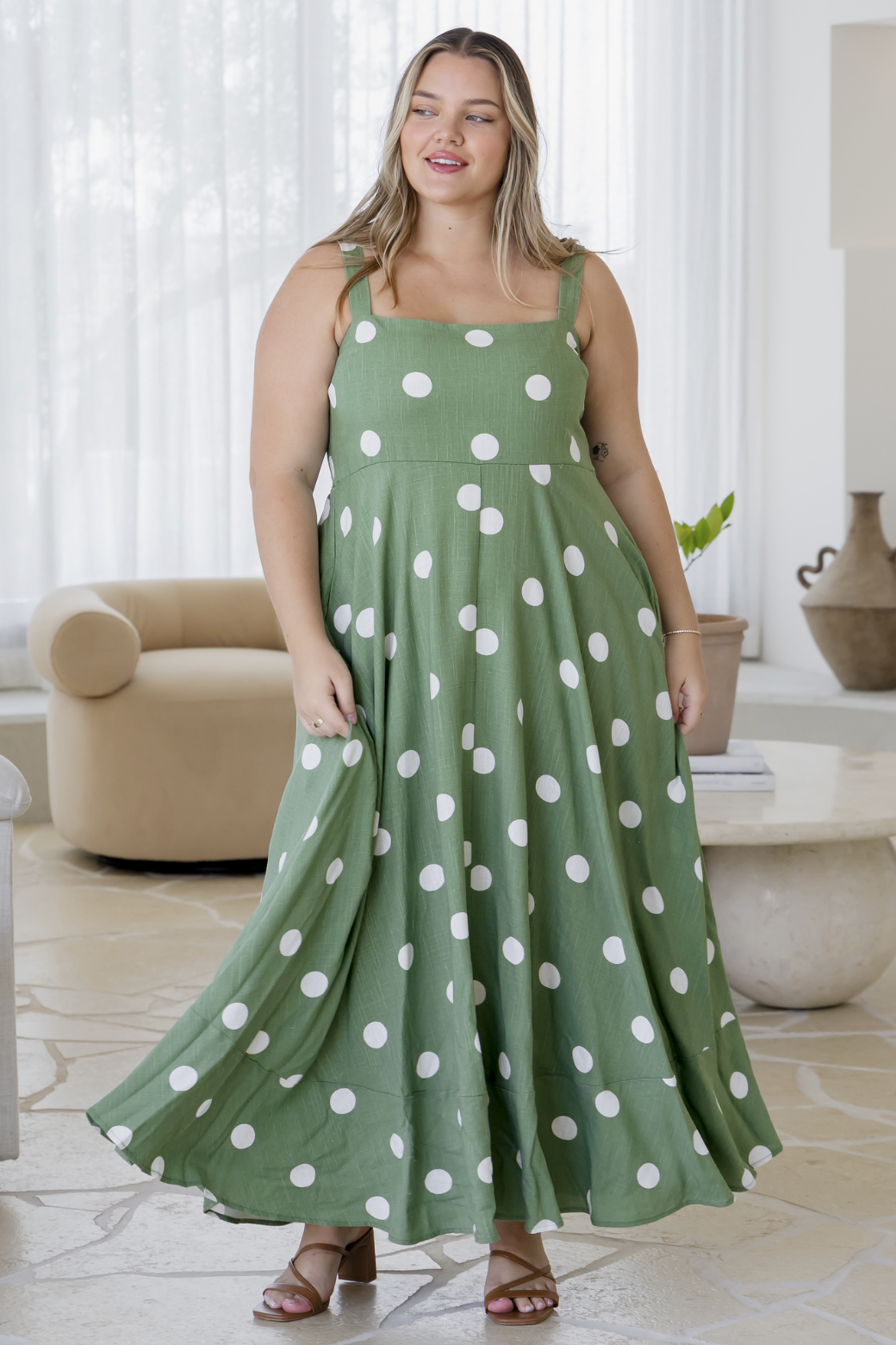 Final Sale | Primrose Maxi Dress Sage Spot