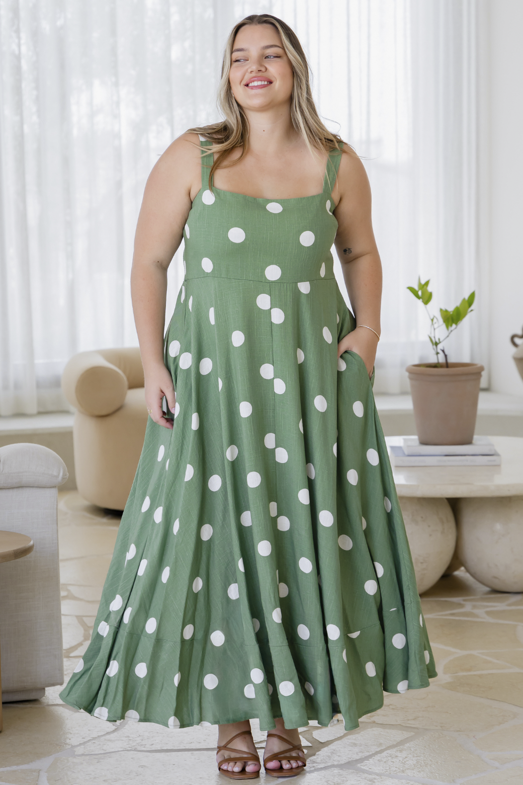Final Sale | Primrose Maxi Dress Sage Spot