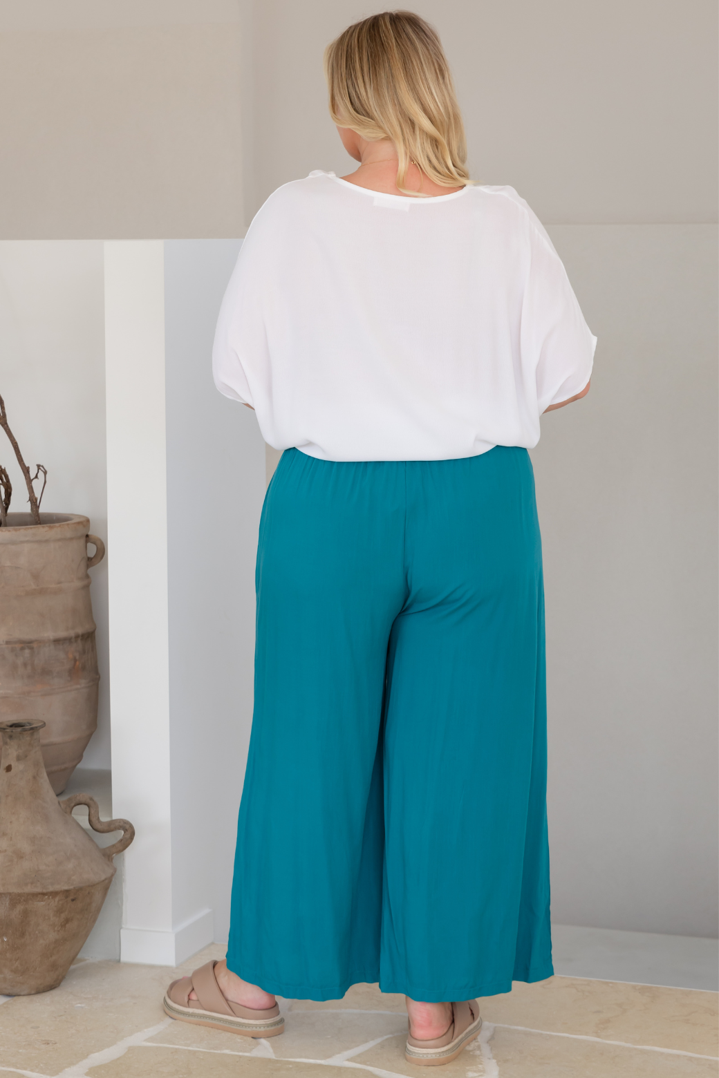 Sammy Drawstring Crop Pants Deep Teal