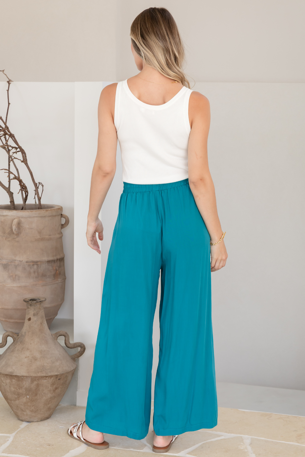 Sammy Drawstring Crop Pants Deep Teal
