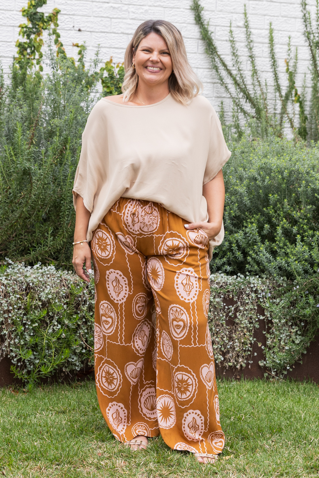 Brodie Drape Top Natural