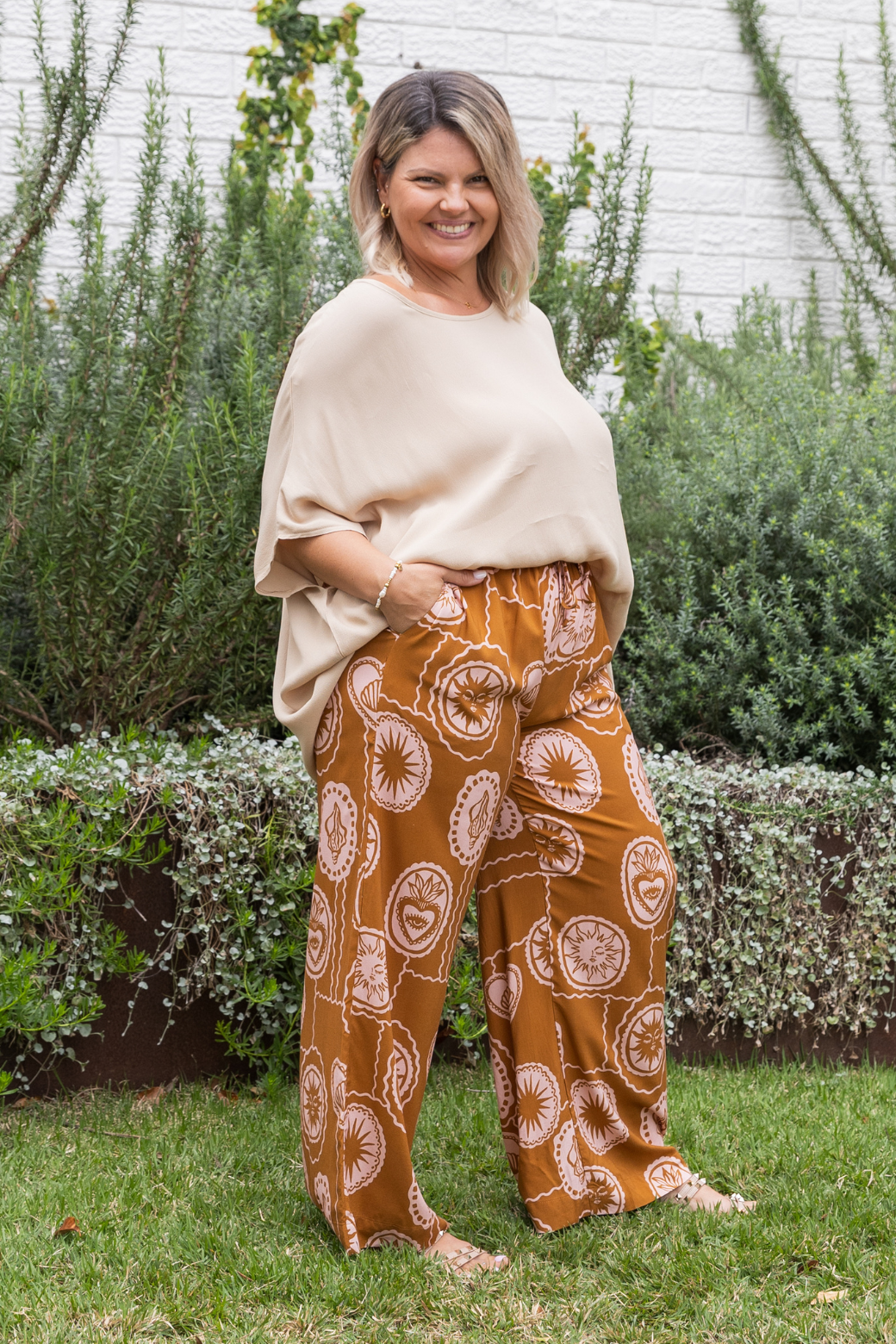 Brodie Drape Top Natural
