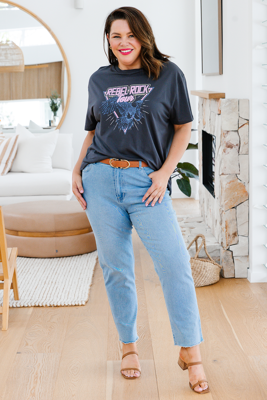 Final Sale | Sass Rebel Rock Tee Charcoal