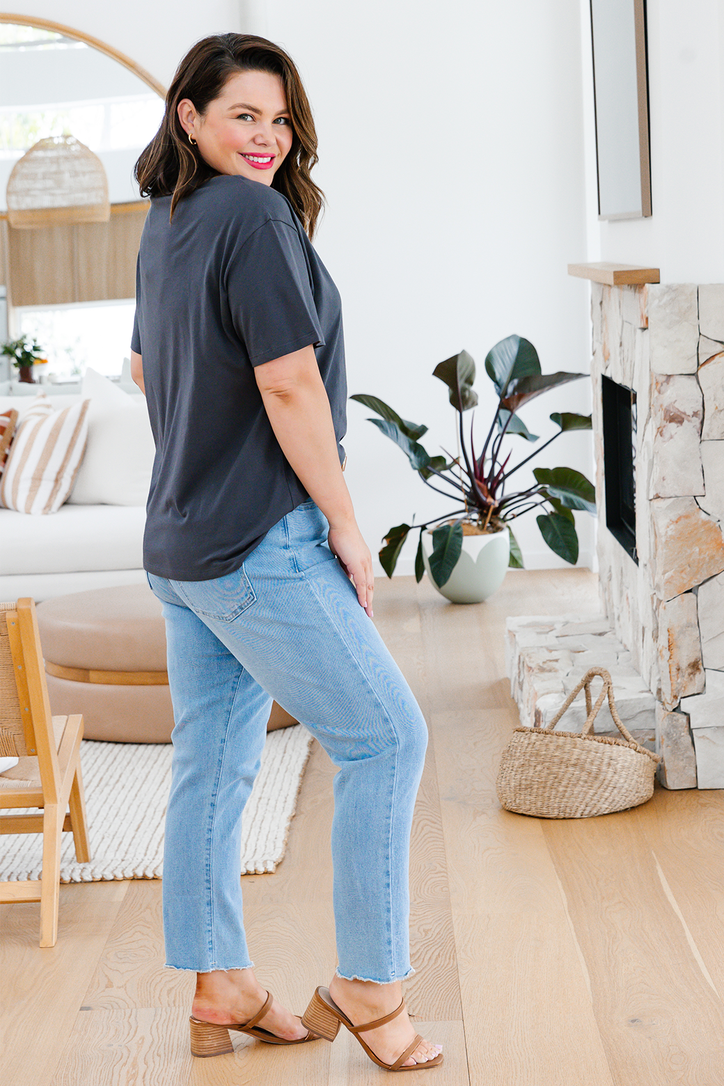 Final Sale | Sass Rebel Rock Tee Charcoal