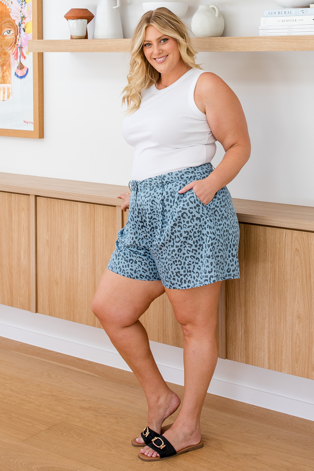 FINAL SALE | Sass Zahlia High Waisted Short Denim Cheetah