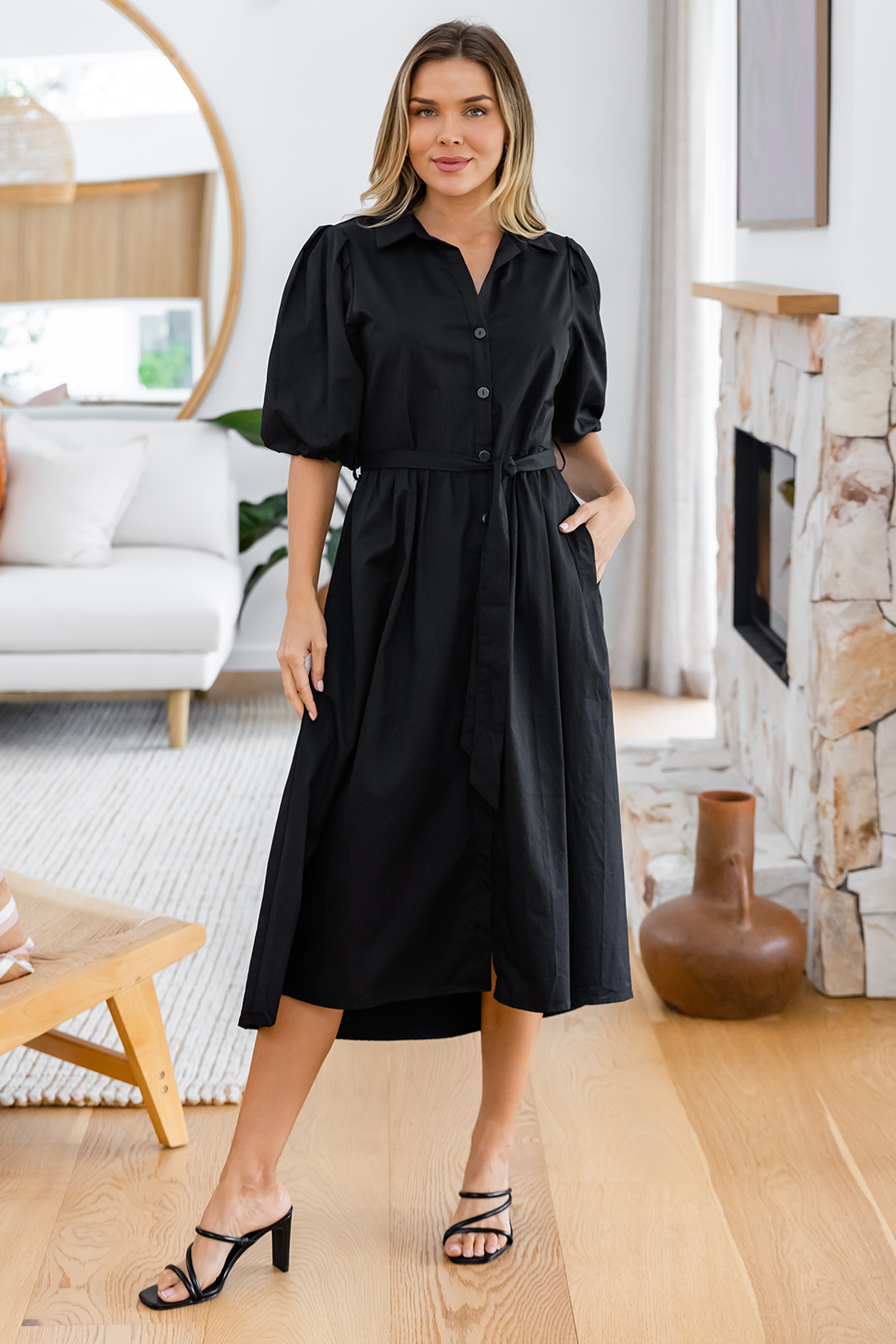 Final Sale | Shannon Midi Dress Black