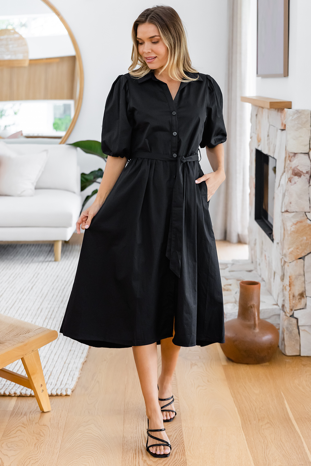 Final Sale | Shannon Midi Dress Black