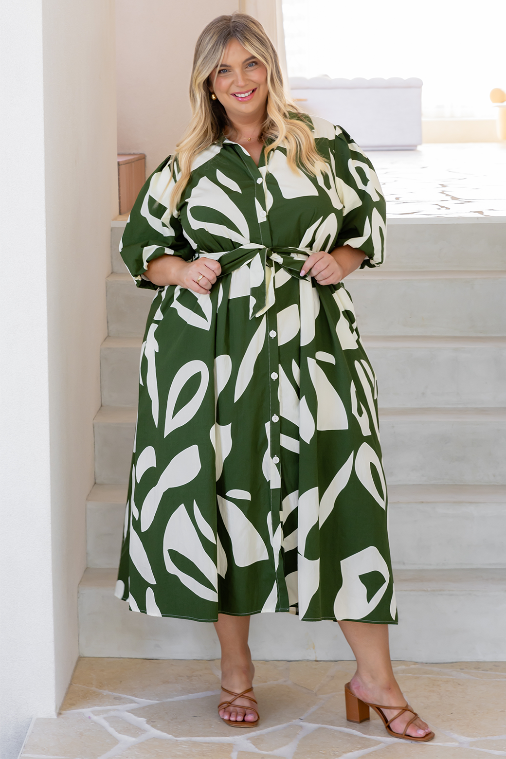 Shannon Midi Dress Laguna Print Olive