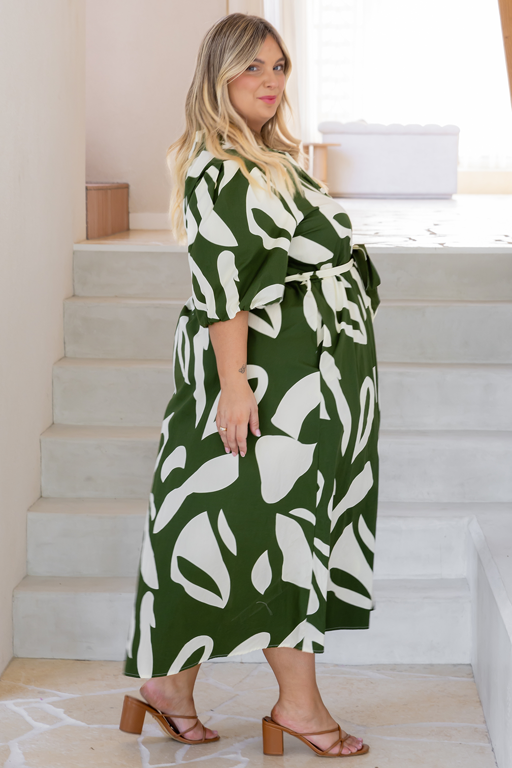 Shannon Midi Dress Laguna Print Olive
