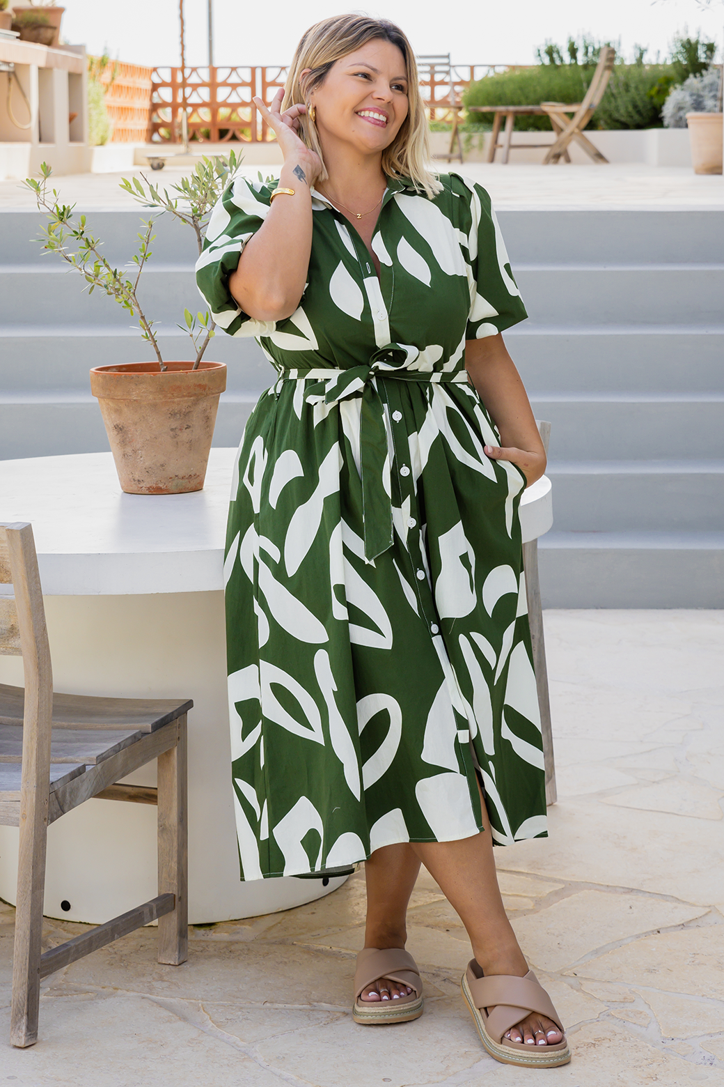 Shannon Midi Dress Laguna Print Olive