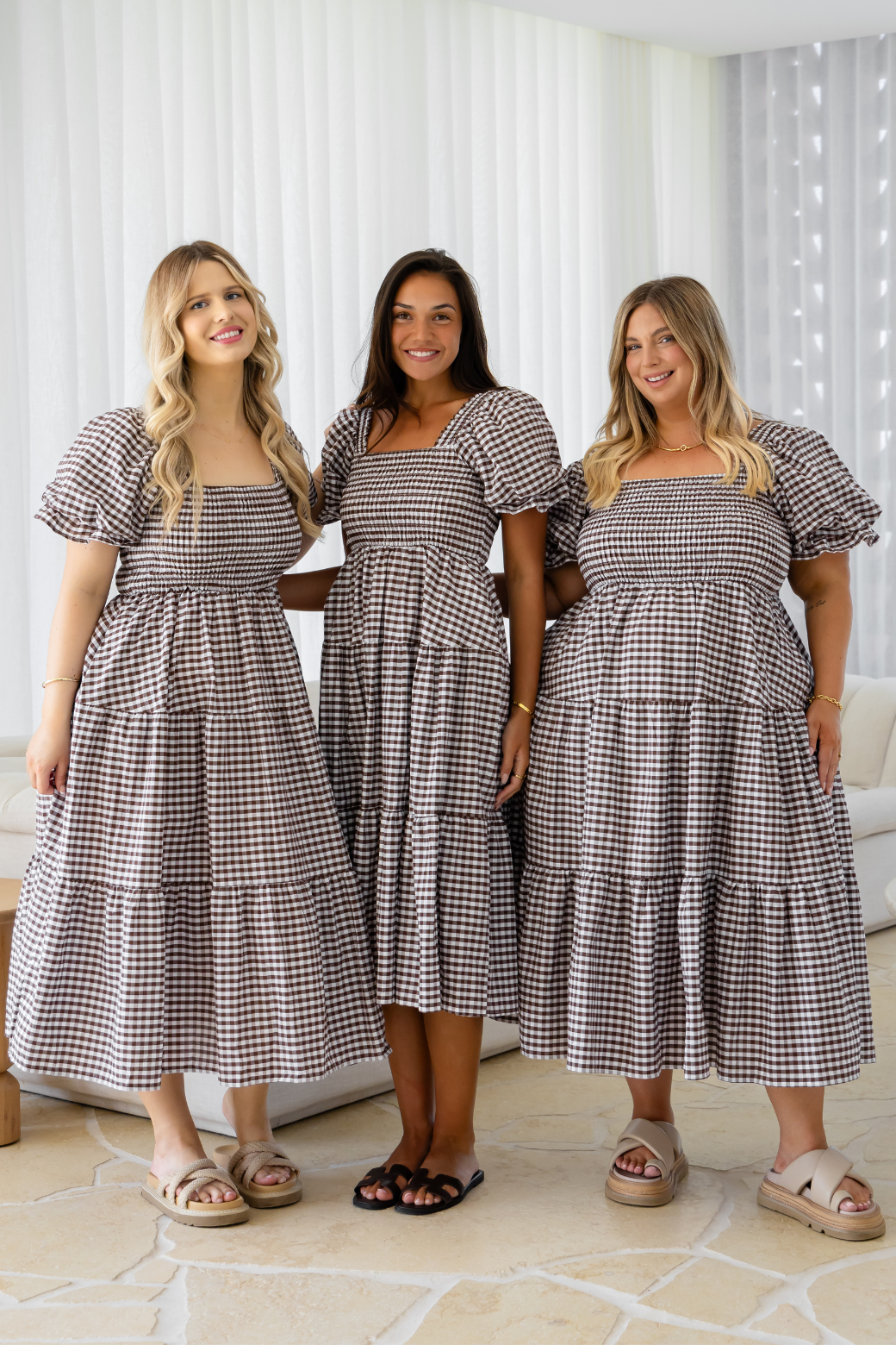 Shiloh Midi Dress Choc Gingham