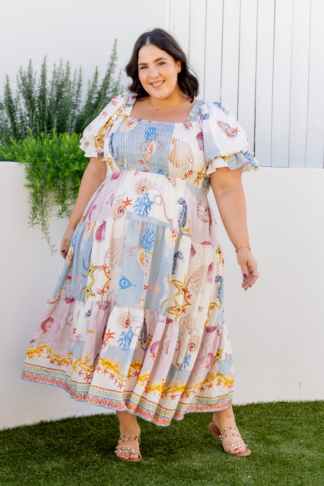 Shiloh Midi Dress Ocean Queen Print