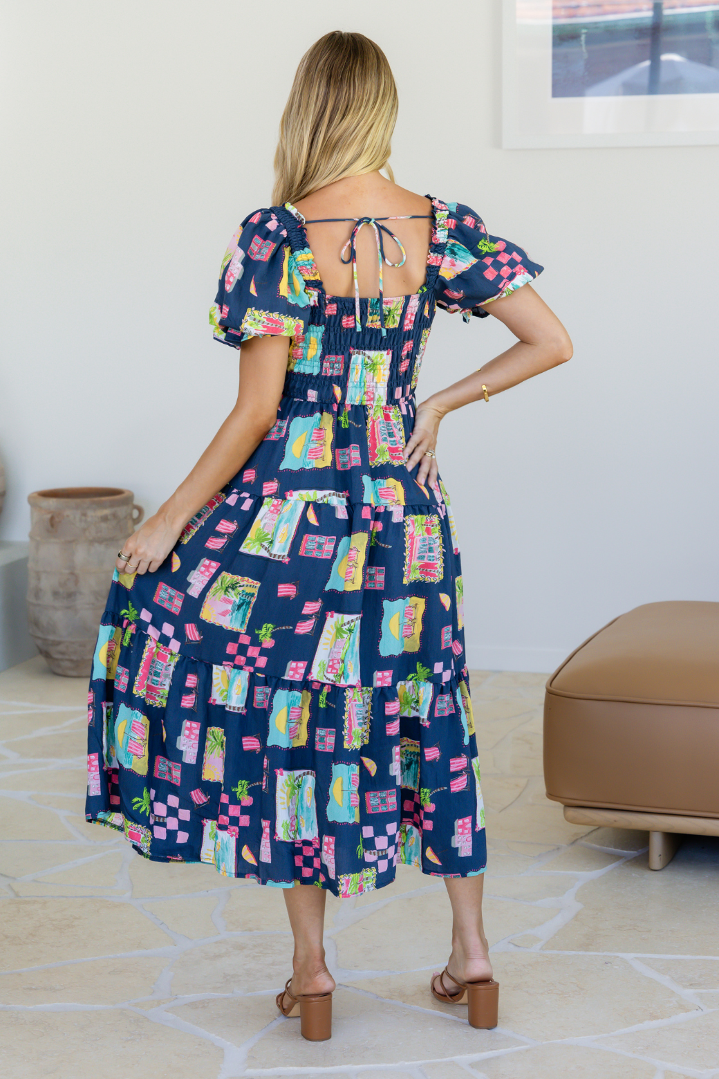 Shiloh Midi Dress Tuscan Sun Print