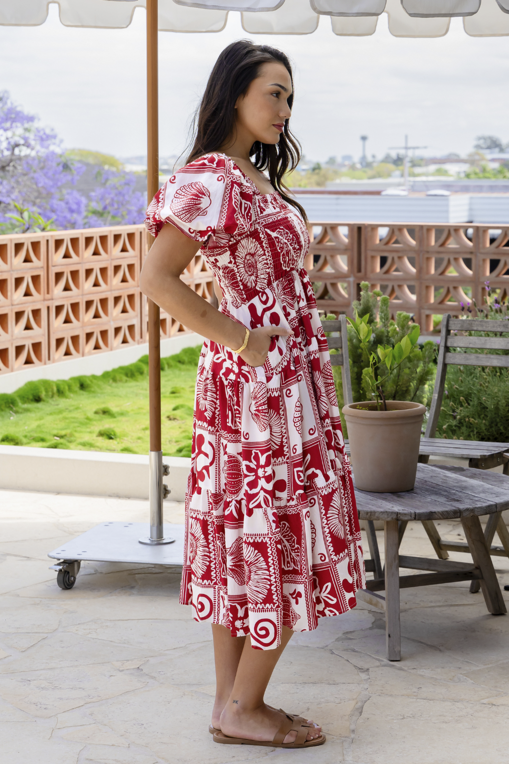 Shiloh Midi Dress Waverley Print Red