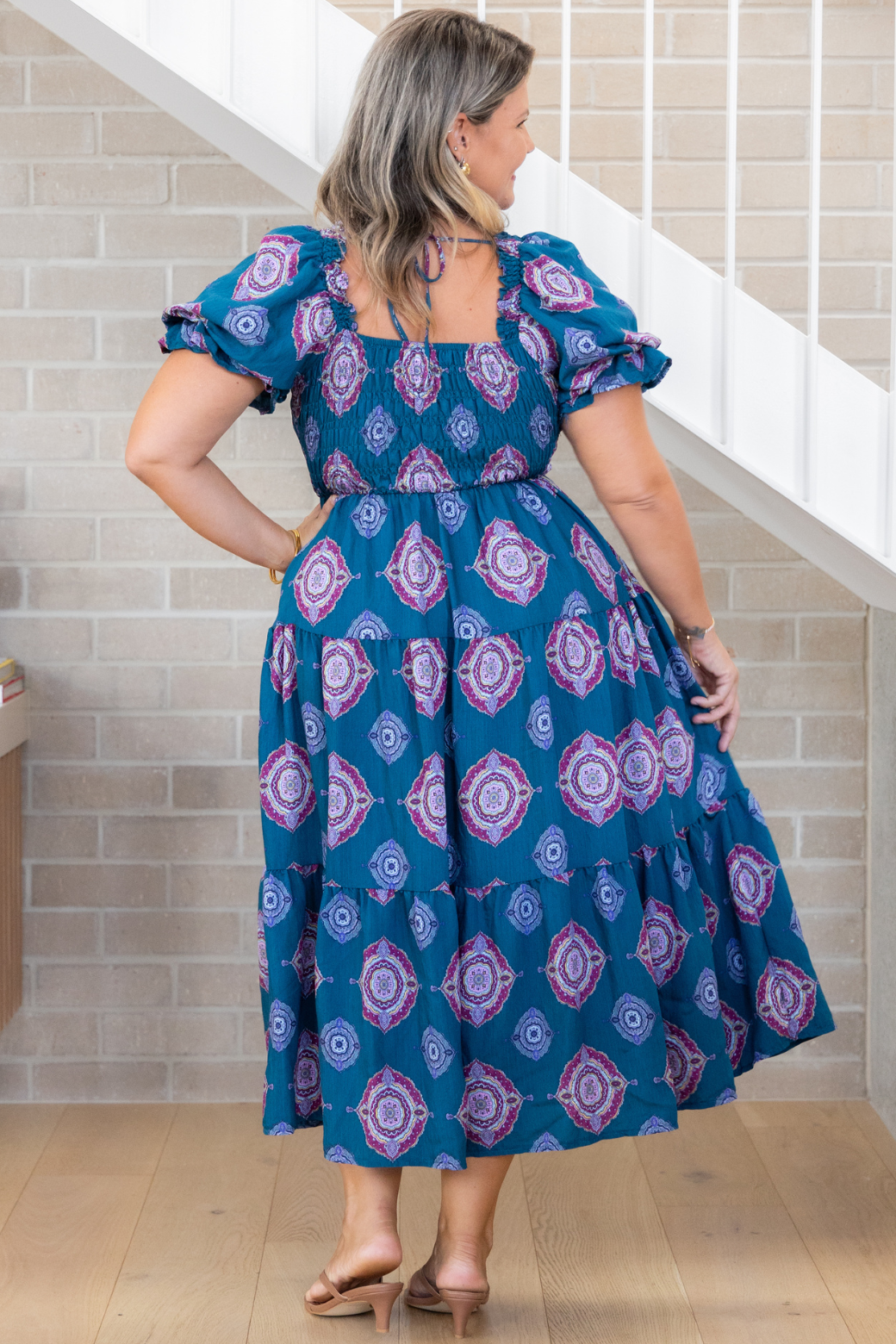 Shiloh Midi Dress Zara Print Teal