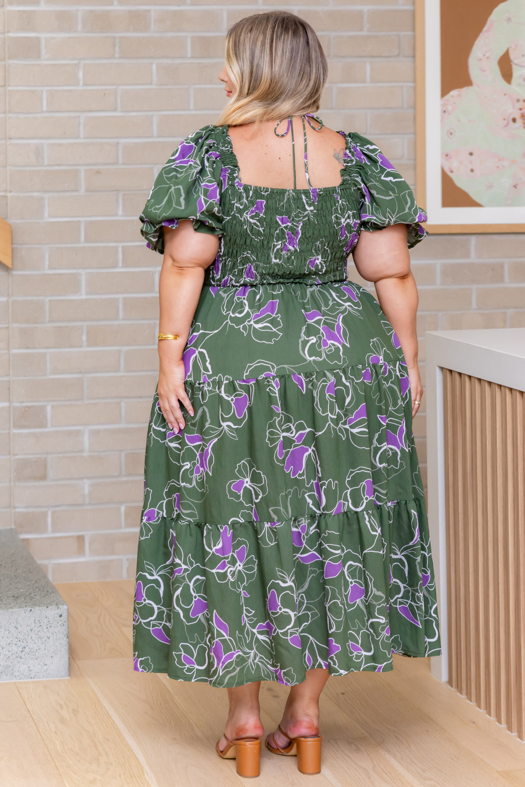 Shiloh Midi Dress Jasper Floral Olive