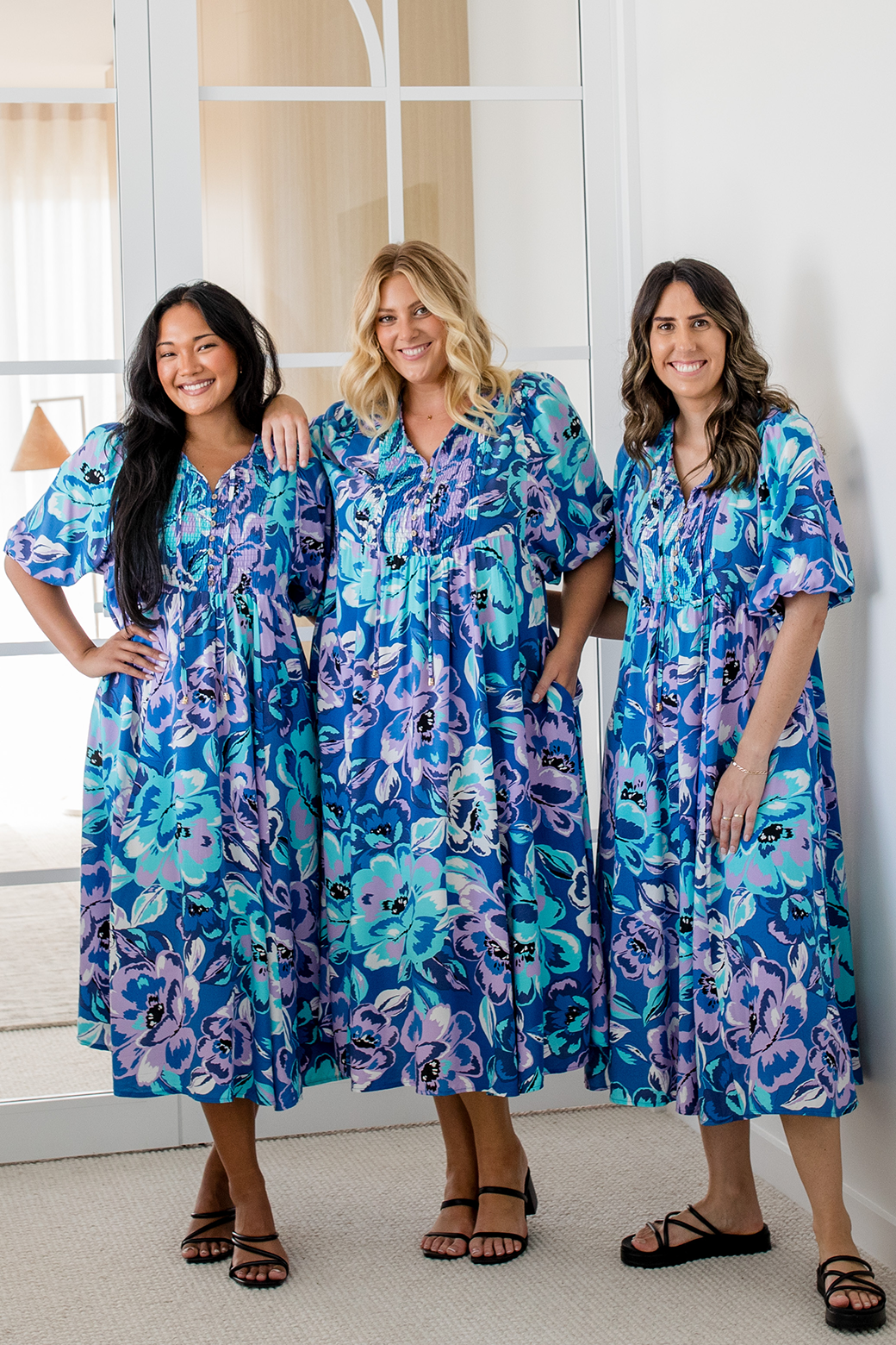 Final Sale | Shona Midi Dress Aruba Print Blue