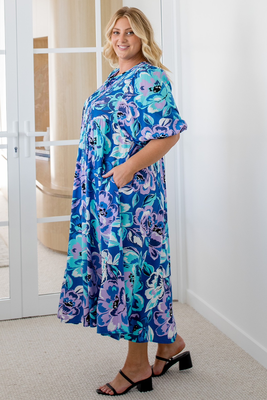 Shona Midi Dress Aruba Print Blue