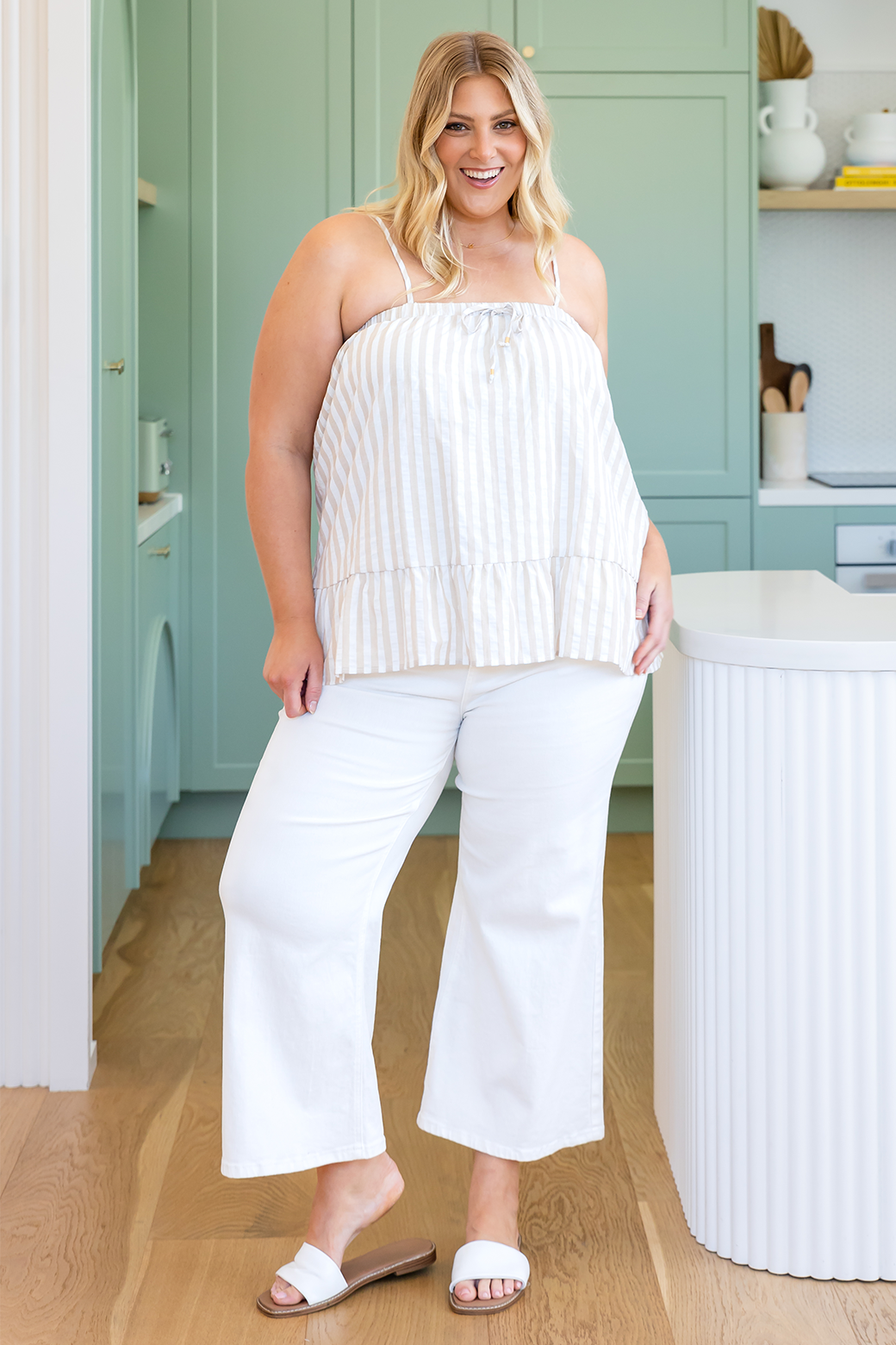 Sinead Top Latte Stripe