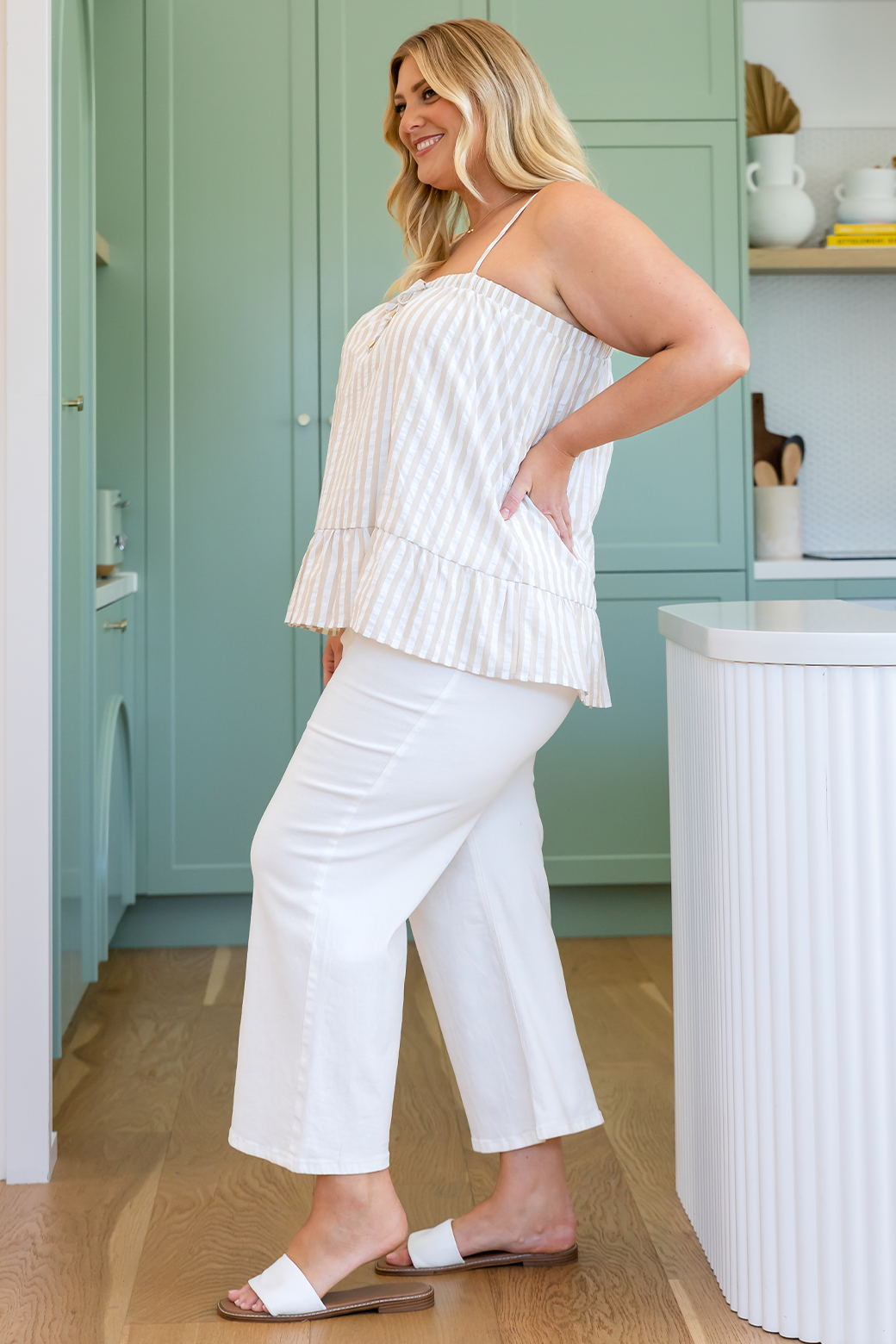 Sinead Top Latte Stripe