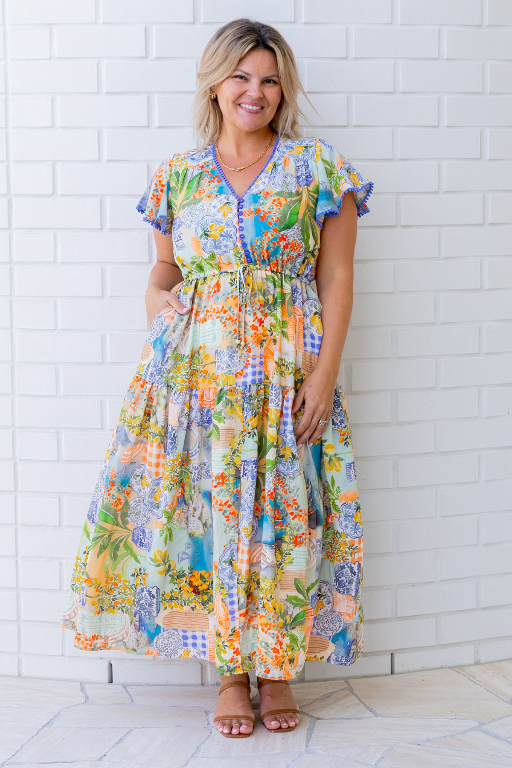 Sophie Maxi Dress Como Print