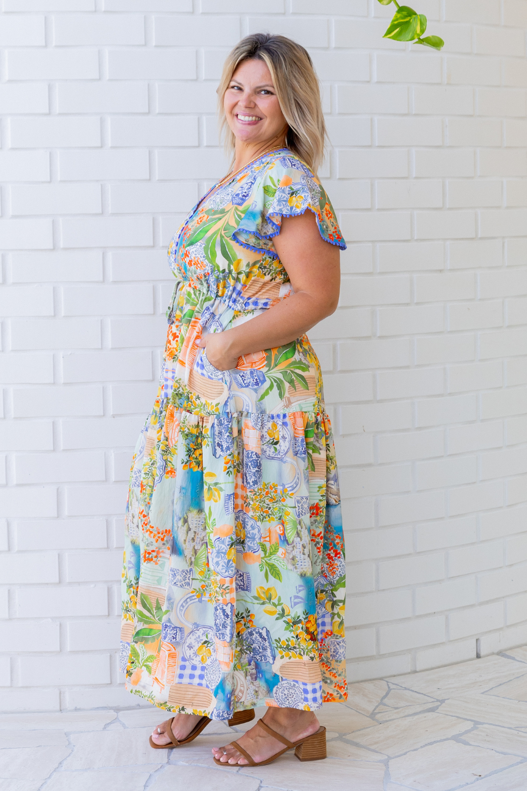 Sophie Maxi Dress Como Print