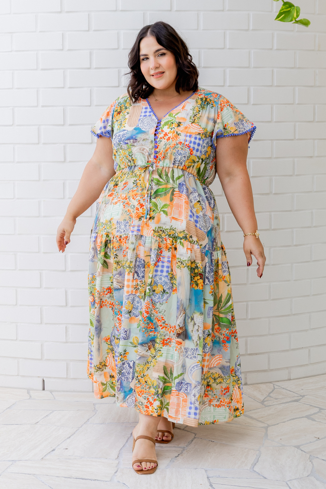 Sophie Maxi Dress Como Print