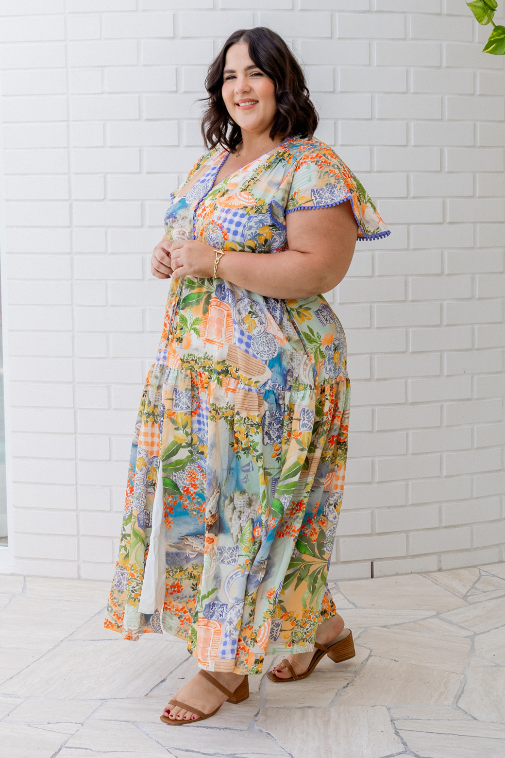 Sophie Maxi Dress Como Print