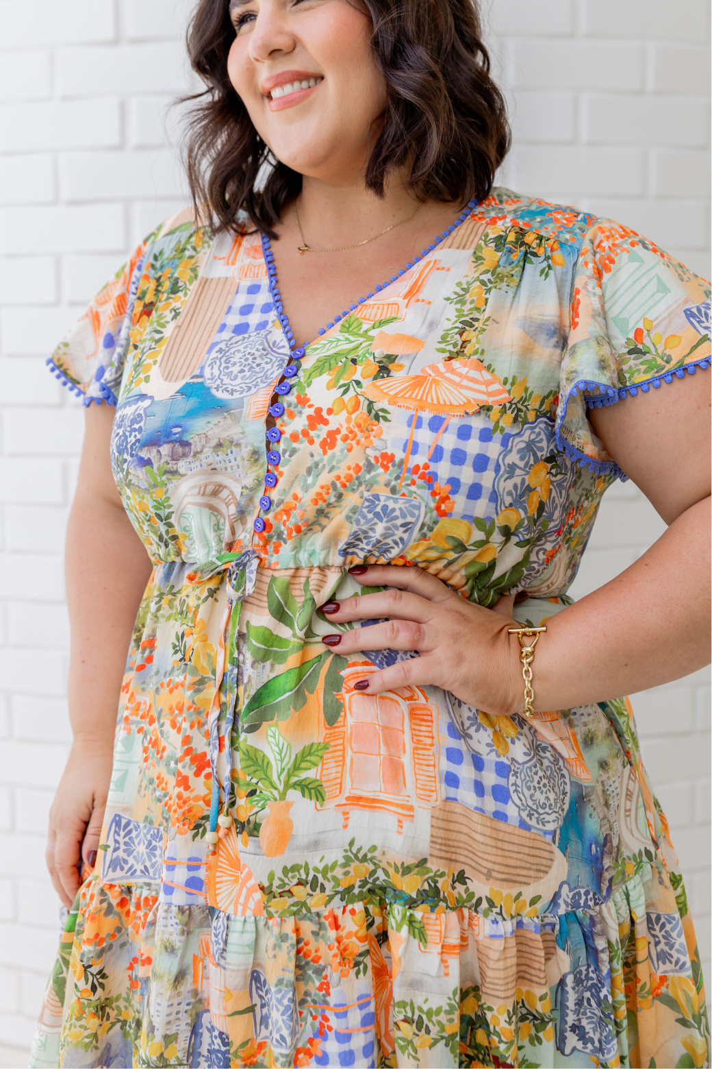 Sophie Maxi Dress Como Print