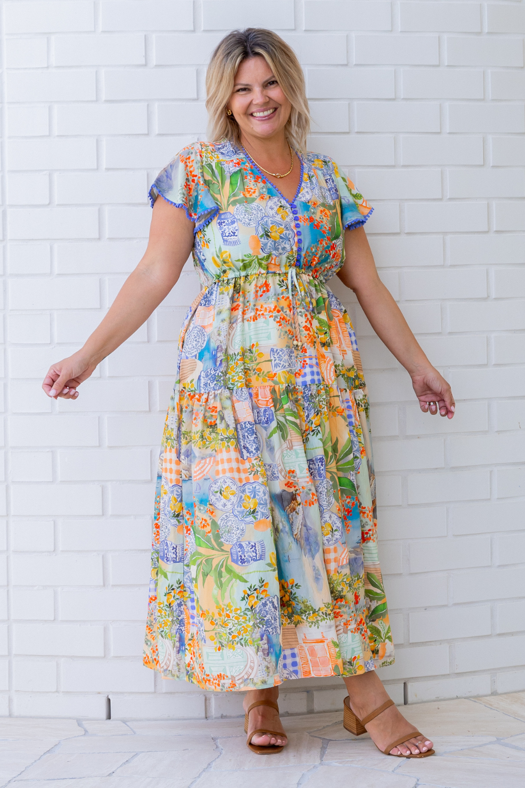 Sophie Maxi Dress Como Print