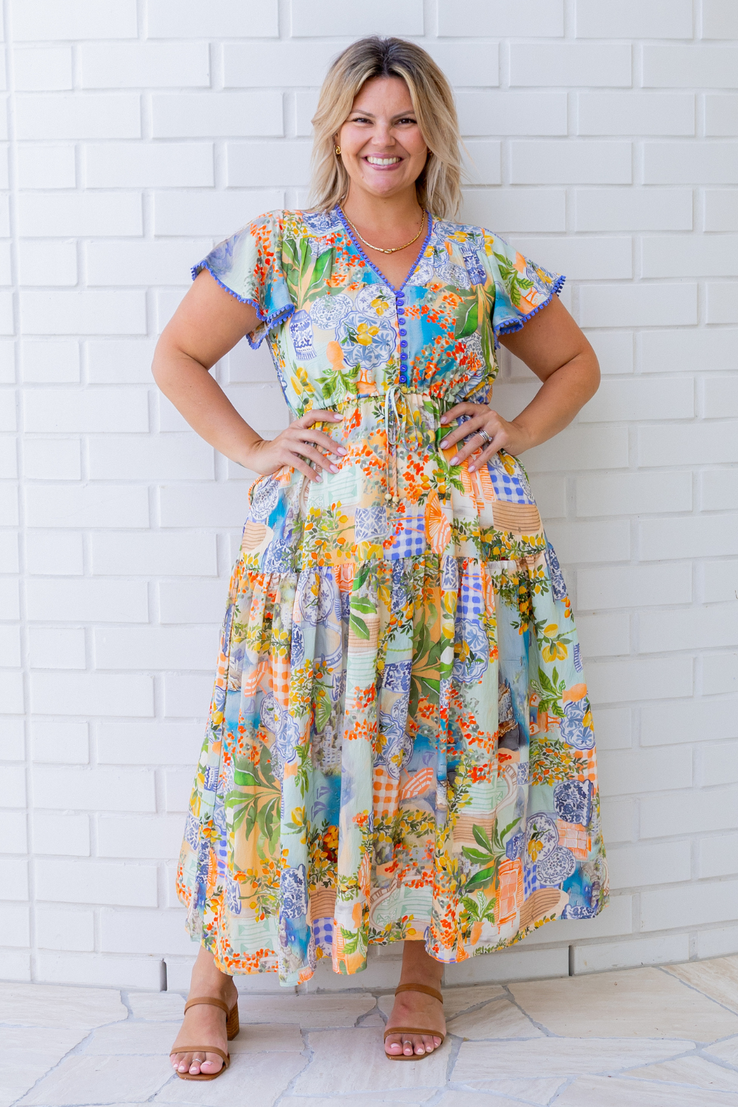 Sophie Maxi Dress Como Print