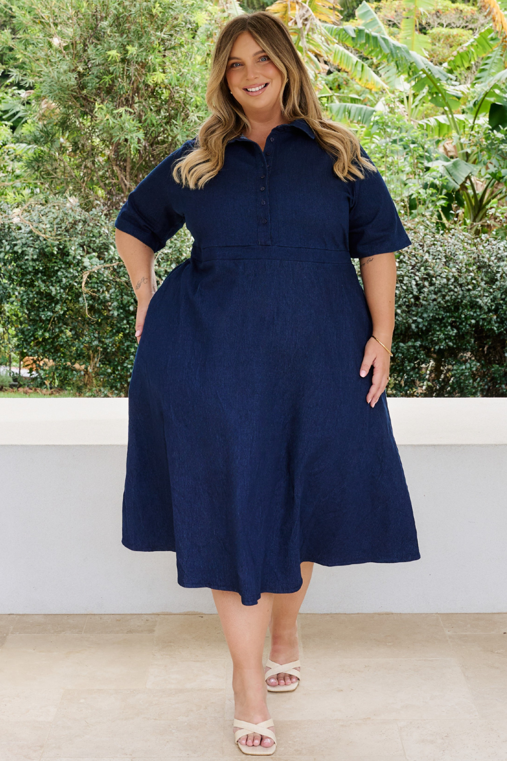 Spencer Midi Denim Dress Indigo
