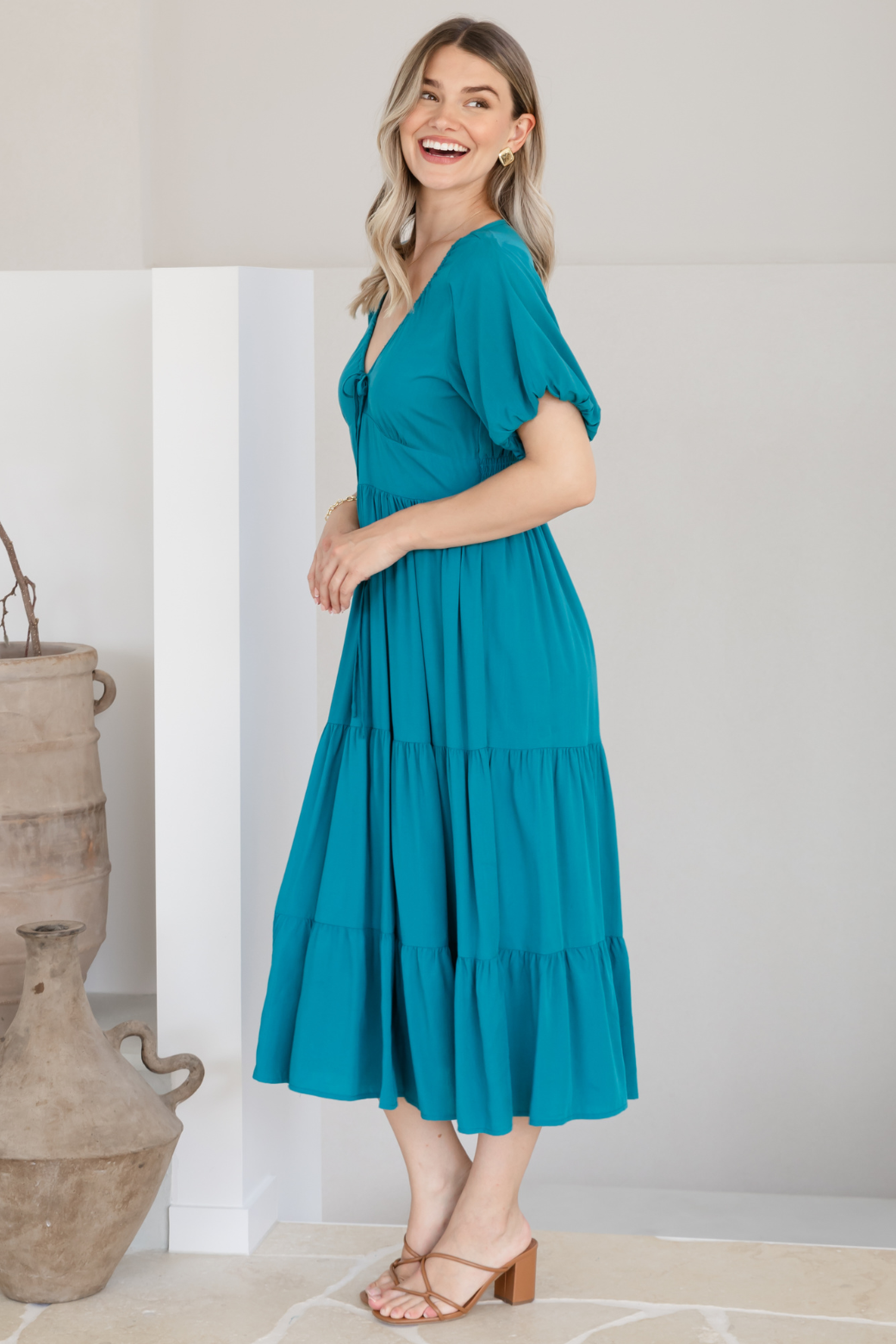 Suki Midi Dress Deep Teal