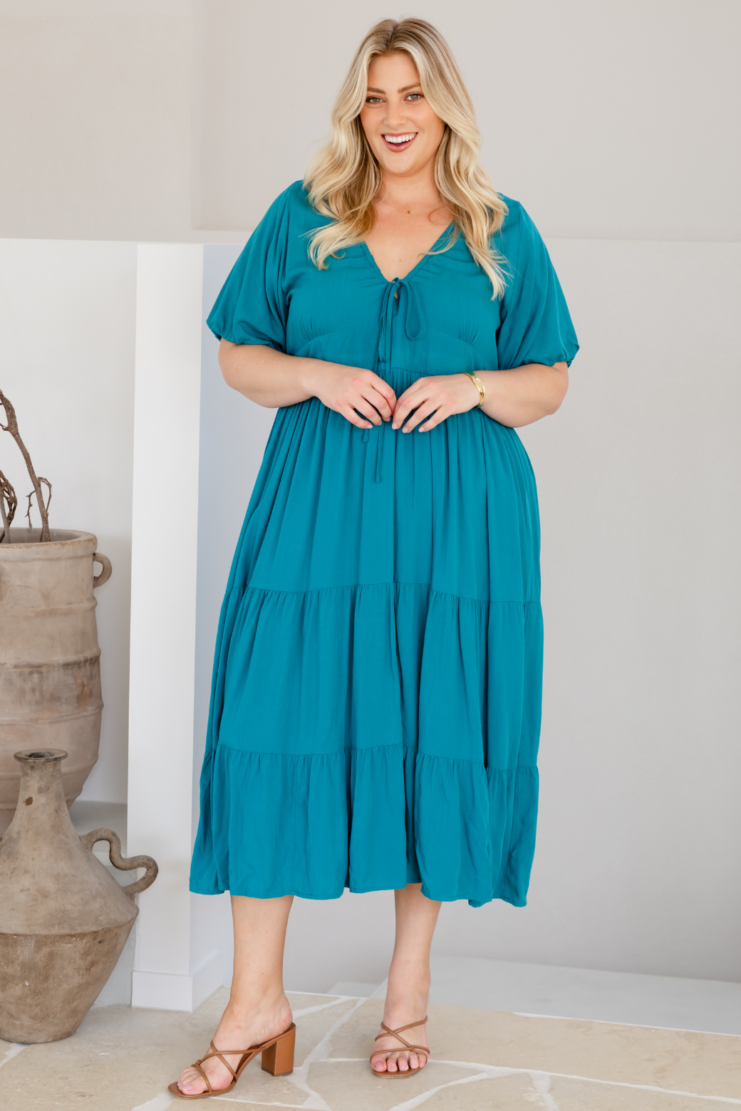 Suki Midi Dress Deep Teal