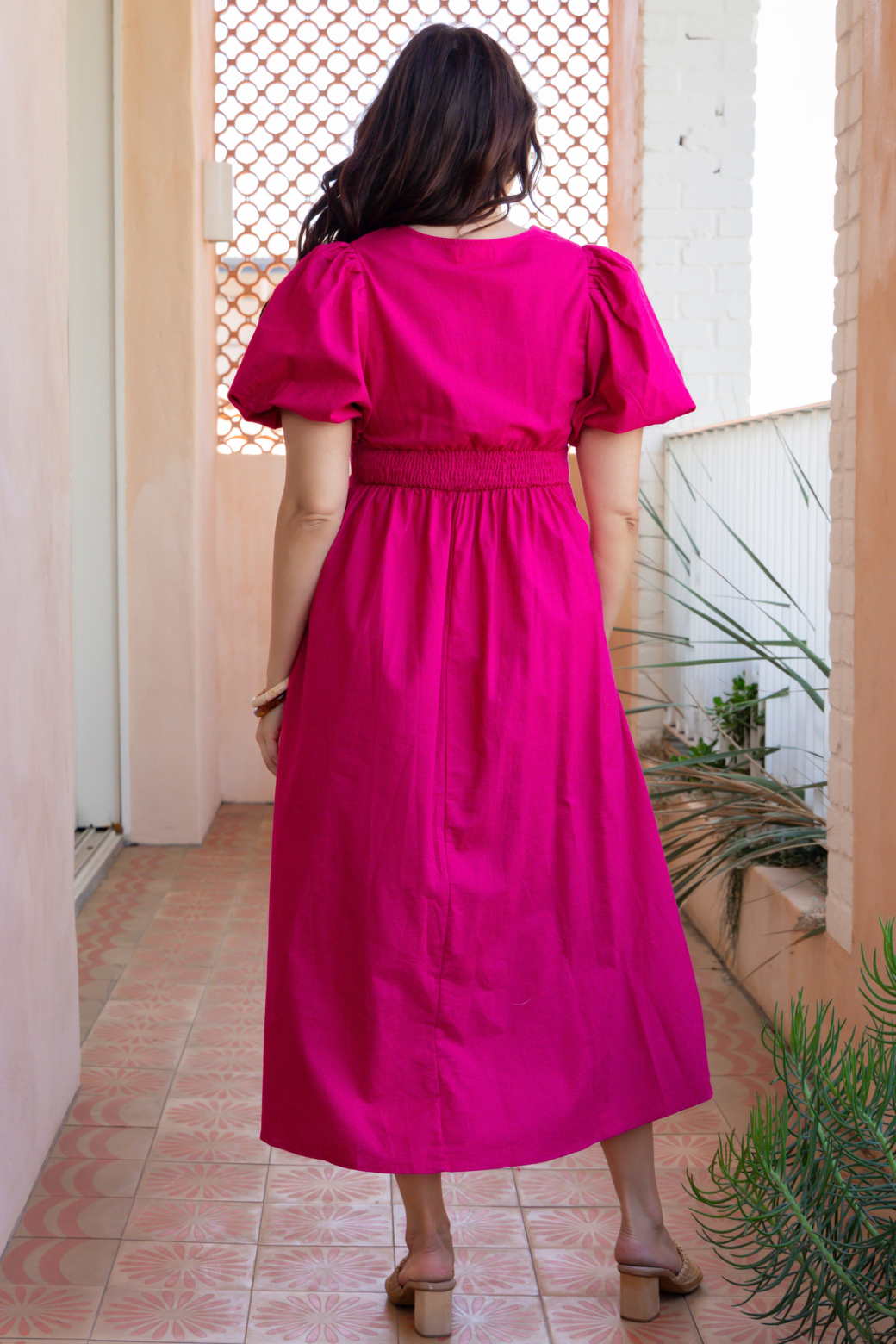 Suzi Twist Midi Dress Raspberry
