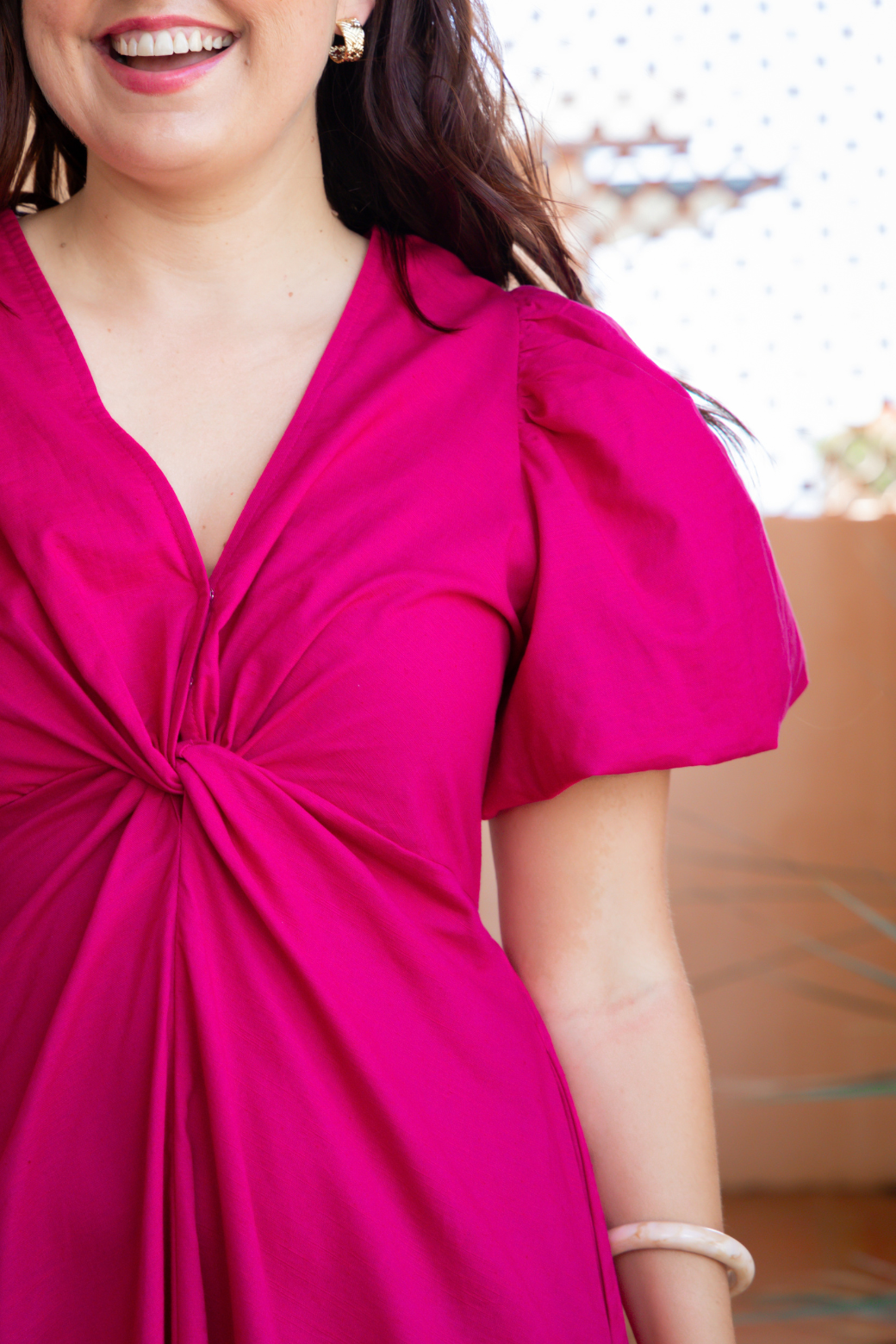 Suzi Twist Midi Dress Raspberry