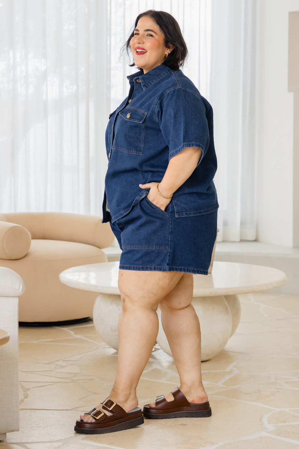 Tash Denim Shorts Dark Indigo