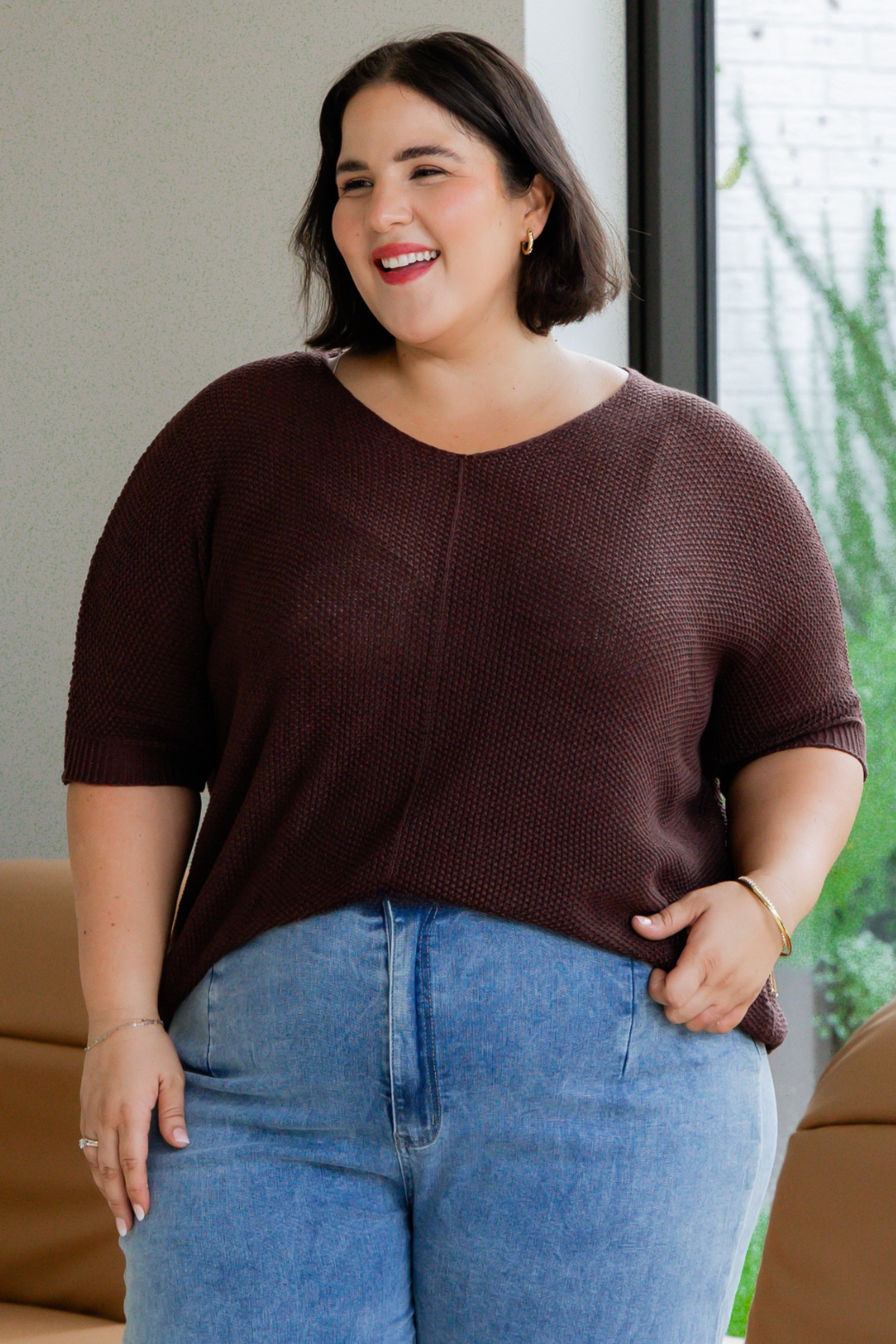Tate Knitted Top Bitter Chocolate