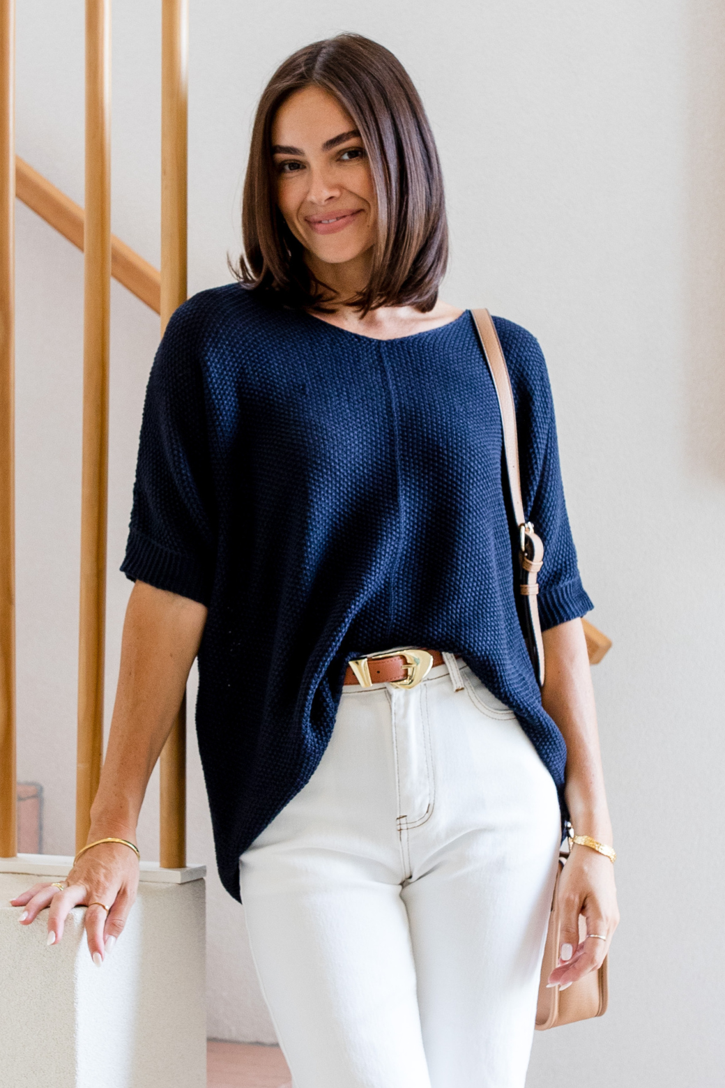 Tate Knit Top Navy