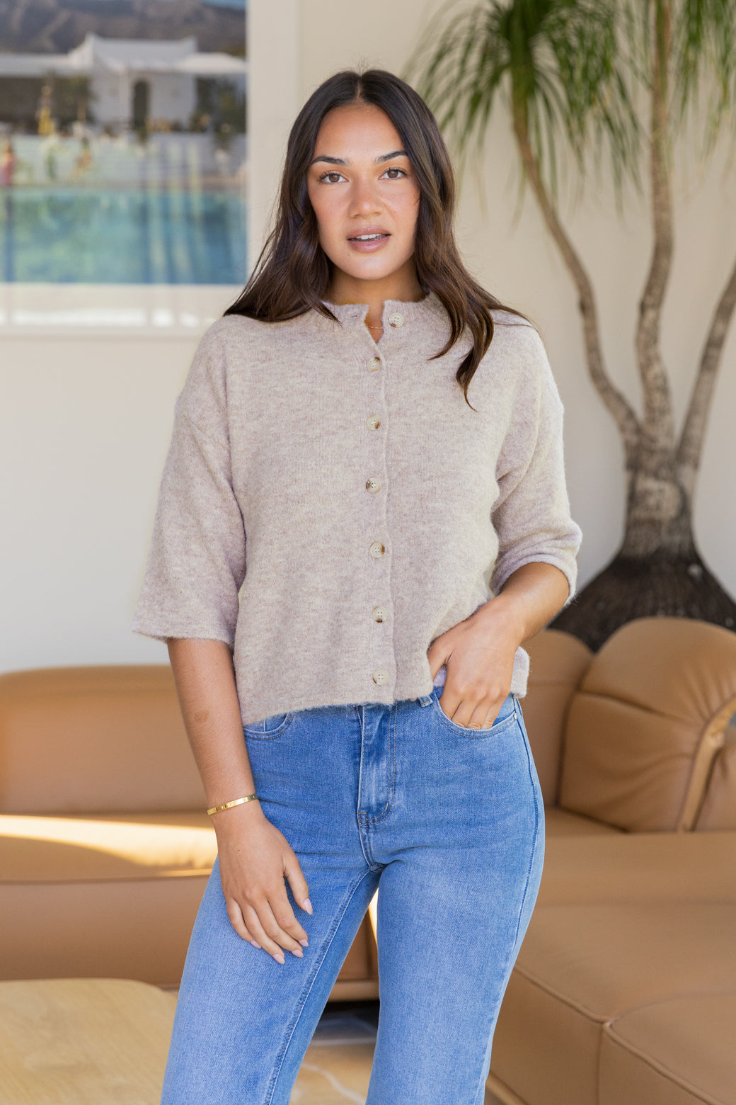 Tyler Cardigan Taupe