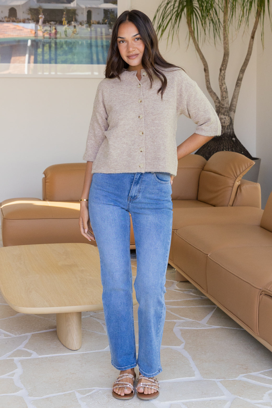 Tyler Cardigan Taupe
