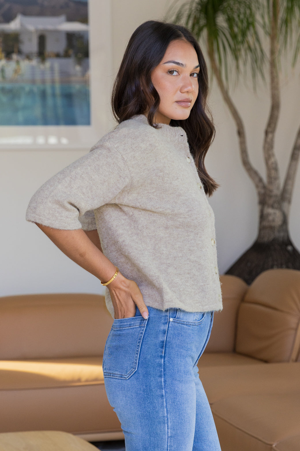 Tyler Cardigan Taupe